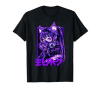 Máscara futurista de Anime Catgirl Warrior Look Cyberpunk Camiseta