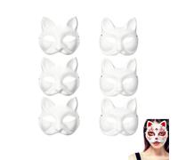 Máscara Gato, Therian Mask, Cat Mask, Máscara de Zorro, Máscara de Gato Papel Blanco Bricolaje,DIY Pintado Mano Máscaras Blancas, Blanco Máscara Pintada a Mano,para Carnaval Halloween Cosplay Fiestas