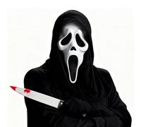 Máscara Ghostface de Halloween, Careta de Scream con Cuchillo Sangriento, Máscara de Ghostface para Eventos y Fiestas de Disfraces de Terror para Hombre y Mujer, Fiesta de Halloween