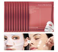 Máscara hidratante de 10 piezas de colágeno para estirar, hidrata y la piel con un tono beige. en colágeno bio, proporciona cuidado facial con máscaras de colágeno.