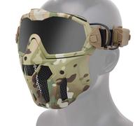 MáScara Integral de Airsoft con Gafas Antivaho Desmontables, Ideal para Airsoft Paintball Caza Motociclismo y Otras Actividades Al Aire Libre(CP)