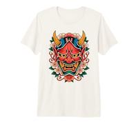 Máscara Japonesa Demon Yokai Devil Cherry Blossom Hannya Oni Camiseta Premium