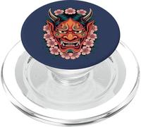 Máscara Japonesa Demon Yokai Devil Cherry Blossom Hannya Oni PopSockets PopGrip para MagSafe