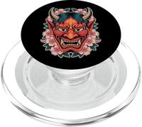 Máscara Japonesa Demonio Demonio Hannya Cherry Blossom Yokai Oni PopSockets PopGrip para MagSafe