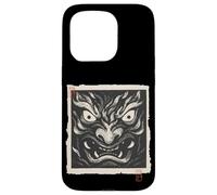 Máscara japonesa Oni Demon Yokai Vintage Woodblock Print Carcasa para iPhone 15 Pro