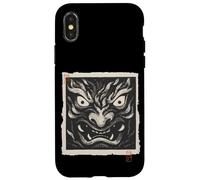 Máscara japonesa Oni Demon Yokai Vintage Woodblock Print Carcasa para iPhone X/XS