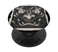 Máscara japonesa Oni Demon Yokai Vintage Woodblock Print PopSockets PopGrip Adhesivo