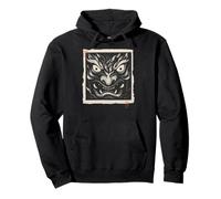 Máscara japonesa Oni Demon Yokai Vintage Woodblock Print Sudadera con Capucha