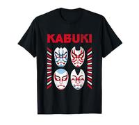 Máscara Kabuki diseño Rock japonés con Estilo Glam Divertido Camiseta