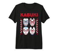 Máscara Kabuki diseño Rock japonés con Estilo Glam Divertido Camiseta Premium
