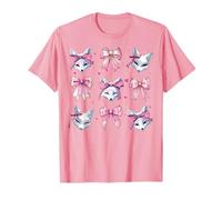 Máscara Kitsune Fox para niña, Coqueta, Lazo Rosa, mamá Camiseta