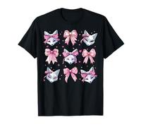 Máscara Kitsune Fox para niña, coqueta, lazo rosa, mamá Camiseta
