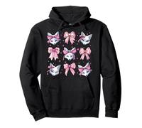 Máscara Kitsune Fox para niña, coqueta, lazo rosa, mamá Sudadera con Capucha