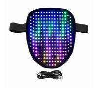 Máscara LED con Detección de Gestos, Máscara Iluminada Unisex para Niños, Hombres y Mujeres, Máscara LED de Halloween, Máscara Transformadora de Cara Iluminada Recargable para