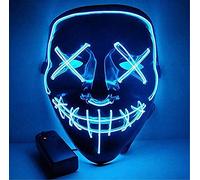 Máscara LED Con Luz Y Música Para Fiesta Halloween 2 Pilas AA