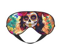Máscara ligera para dormir con estampado de calavera y esqueleto, transpirable, bloquea la luz, viajes, yoga, aventuras al aire libre