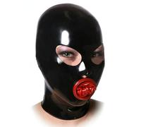Máscara Máscara de Látex Negra Bondage Sex SM Gag Mask Cosplay Máscara de Halloween Máscara BDSM Máscaras de Látex para Hombres Mujeres Máscara de Cabeza Fetiche Extremo BDSM Juguetes Sexuales(S)
