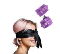 Máscara Ojos Satinada Negra - Brazalete Ajustable Fluffy - Máscara Ojos Satinada Eye Shield (morado)