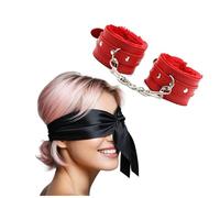 Máscara Ojos Satinada Negra - Brazalete Ajustable Fluffy - Máscara Ojos Satinada Eye Shield (rojo)