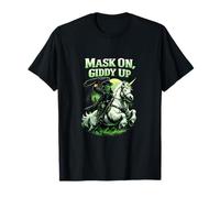 Máscara On Giddy Up Unicorn Wrangler Cowboy Graphic Camiseta