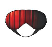 Máscara opaca opaca con estampado de rayas rojas y grises oscuras para mujeres y hombres, correa ajustable de dos caras, para dormir, viajar, relajarse, para dormir