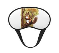 Máscara opaca para dormir con ardilla que come nueces, poliéster suave, antiluz, elegante, adecuada para hombres y mujeres, para el trabajo diario y viajes al aire libre.