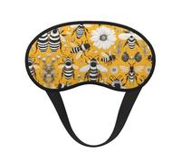 Máscara opaca para dormir con diseño de abeja de dibujos animados con banda elástica que se adapta a todas las formas de cabeza, ideal para viajes, oficina y trabajo por turnos