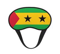 Máscara opaca para dormir con diseño de bandera de Santo Tomé y Príncipe con banda elástica que se adapta a todas las formas de cabeza, ideal para viajes, oficina y trabajo por turnos