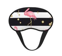 Máscara opaca para dormir con diseño de flamenco dorado, antifaz suave y ajustable para bloqueo completo de luz, sueño profundo, viajes y relajación