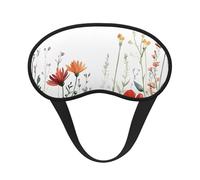 Máscara opaca para dormir con diseño de flores silvestres, suave y ajustable, para bloquear completamente la luz, sueño profundo, viajes y relajación