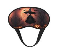 Máscara opaca para dormir con diseño de sombrero de bruja de flamenco, para Halloween, suave, ligera, para la noche, con los ojos vendados, transpirable, para los ojos