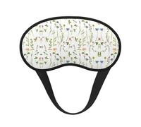 Máscara opaca para dormir con estampado de acuarelas de hierbas y flores, suave, ligera, para la noche, con los ojos vendados, transpirable, para la temporada