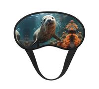 Máscara opaca para dormir con estampado de agua Seal Pup, cómoda cubierta para los ojos, ajustable, perfecta para viajes, meditación y camping