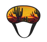 Máscara opaca para dormir con estampado de cactus en el desierto, para viajes, yoga, meditación, lavable y cómoda, transpirable