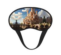 Máscara opaca para dormir con estampado de cielo de castillo de anime, cómoda cubierta de ojos, ajustable, perfecta para viajes, meditación y camping