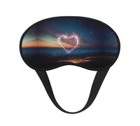 Máscara opaca para dormir con estampado de corazón y estrella fugaz, cubierta suave y ligera, para meditación, viajes, yoga