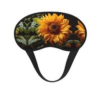 Máscara opaca para dormir con estampado de girasol amarillo sobre fondo marrón, bloquea la luz, cómodo, ideal para viajes, camping, meditación y yoga