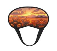 Máscara opaca para dormir con estampado de girasoles amarillos al atardecer, cómoda cubierta de ojos, bloqueo de luz, perfecta para viajes, meditación y camping