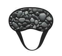 Máscara opaca para dormir con estampado de guijarros negros, para viajes, yoga, meditación, lavable y cómoda, transpirable