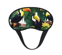 Máscara opaca para dormir con estampado de hojas de loro, palmera, para viajes, yoga, meditación, lavable y cómoda, transpirable