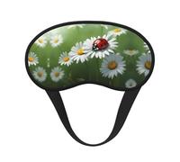Máscara opaca para dormir con estampado de mariquita en margarita, diadema suave y ligera, cubierta de ojos transpirable