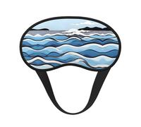 Máscara opaca para dormir con estampado de olas Lapping at The Rocks, cómoda cubierta para los ojos, bloqueo de luz, perfecta para viajes, meditación y camping