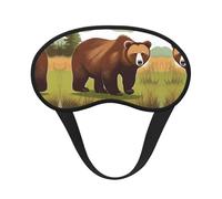 Máscara opaca para dormir con estampado de oso marrón, cómoda cubierta para los ojos, ajustable, perfecta para viajes, meditación y camping