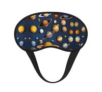 Máscara opaca para dormir con estampado de planetas del sistema solar, cómoda cubierta para los ojos, ajustable, perfecta para viajes, meditación y camping
