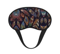 Máscara opaca para dormir con estampado de plumas de pavo real, cómoda cubierta para los ojos, banda elástica ajustable, perfecta para viajes, siestas, meditación