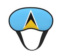 Máscara opaca para dormir con la bandera de Santa Lucía, poliéster suave, antiluz, elegante, adecuado para hombres y mujeres, para el trabajo diario y viajes al aire libre.