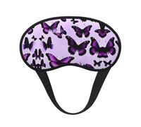 Máscara opaca para dormir con orejeras, diseño de mariposas moradas, ideal para viajes, yoga, meditación
