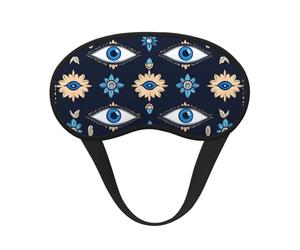 Máscara opaca para dormir con símbolos de mal de ojo, máscara suave y ajustable para bloqueo completo de la luz, sueño profundo, viajes y relajación