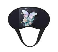 Máscara opaca para dormir de mariposa blanca, poliéster suave, antiluz, elegante, adecuada para hombres y mujeres, para el trabajo diario y viajes al aire libre.