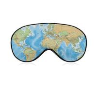 Máscara opaca suave para dormir, mapa del mundo, cubierta de ojos de viaje, cero presión ocular, súper ligera, sedosa, suave, con correa ajustable para mujeres y hombres